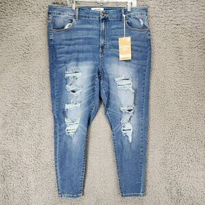 Wax Jeans Womens 20 Medium Wash Stretch High Rise Skinny NWT